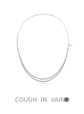 COUGH IN VAIN 不规则项链双链拼接925银长项链