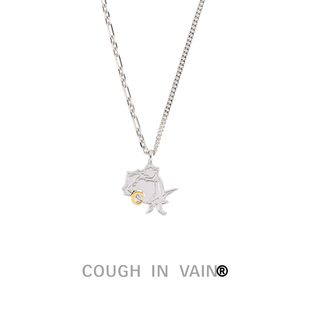 玫瑰雕刻925银大吊坠项链 VAIN COUGH