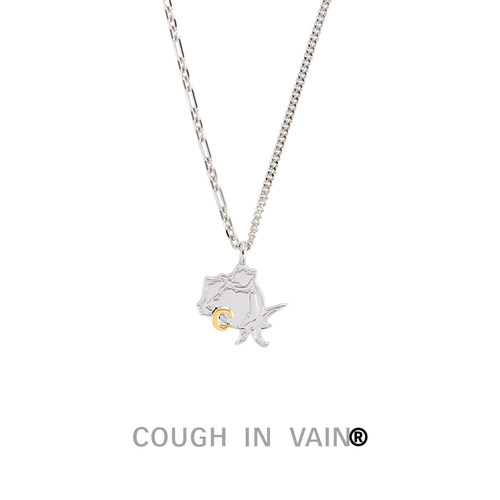 coughvain玫瑰雕刻银大吊坠项链