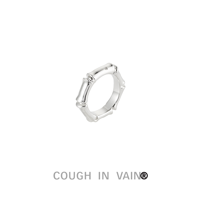 coughinvain镶嵌竹节戒指925银