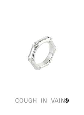 COUGH IN VAIN 镶嵌竹节戒指925银情侣戒指