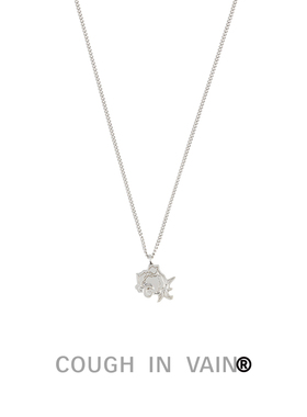COUGH IN VAIN 玫瑰雕刻925银小吊坠项链