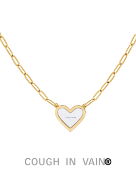 COUGH IN VAIN 心形镜面链条项链轻奢情侣锁骨链饰品高级感项圈