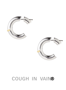 COUGH IN VAIN 立体金银圈925银简约耳环轻奢耳饰高级设计感耳坠