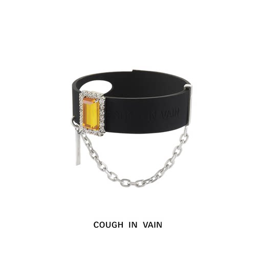 COUGH IN VAIN Relaxing系列方形宝石链条缠绕硅胶运动手环