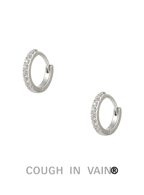 COUGH IN VAIN 圆形外镶钻925银耳环