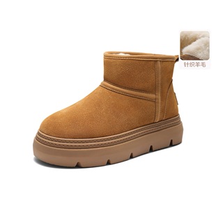 商场同款 E6C1DDD5 2025冬小暖宝暖墩墩厚底雪地靴短靴轻便加绒棉鞋