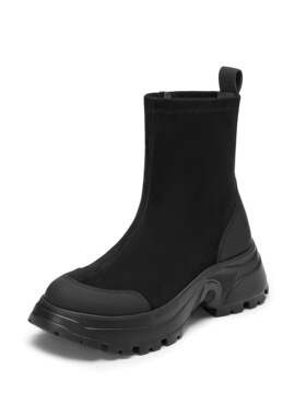 商场同款2025秋冬新款丝绒可可海豚靴厚底瘦瘦靴女靴加绒EFU29DZ5