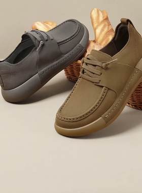 商场同款男鞋方糖吐司透气新款软底勃肯鞋休闲真皮工装鞋8LT01CM4