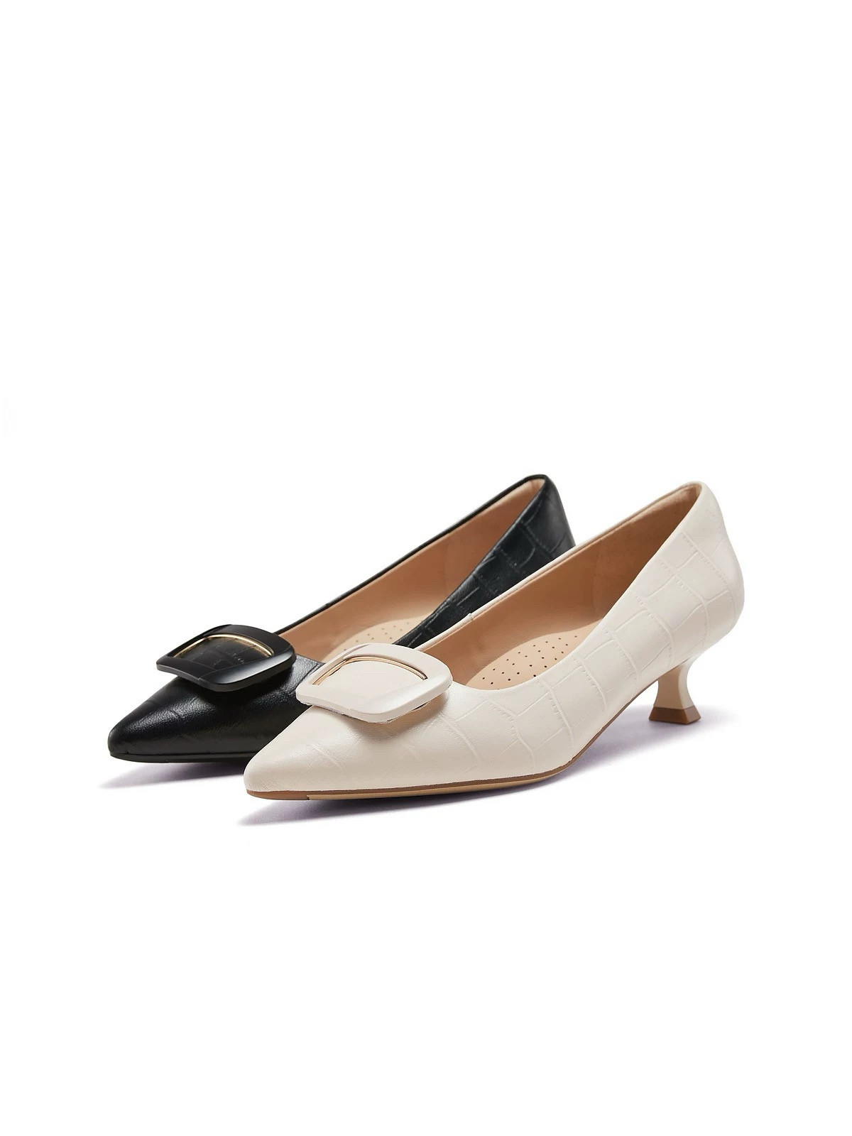 商场同款羊皮黑色高跟单鞋女26新款通勤上班不累脚猫跟鞋子F1T1DA,女鞋,浅口单鞋,淘宝优惠券,粉丝福利购,淘宝优惠卷