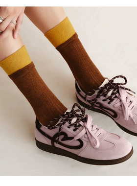 商场同款2025女鞋流心曲奇双鞋带厚底德训鞋增高休闲板鞋B2873CM5