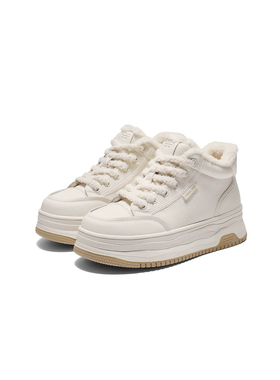 商场同款厚底加绒高帮鞋女鞋冬新款增高鞋百搭小白板鞋E6S1DDD5B