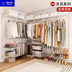 铂耐金属衣柜配件框架开放式 定制五金钢架自制简易 衣帽间架子组装