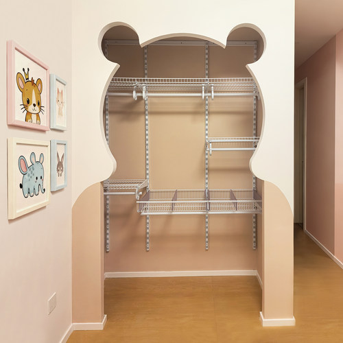 金属衣柜框架铁艺钢架铂耐衣帽间上墙衣架五金配件简易组装家用