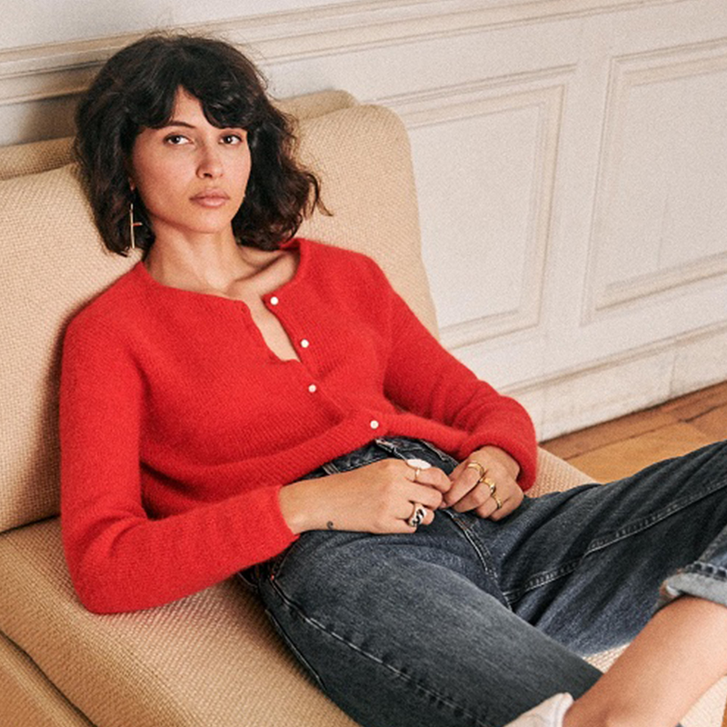 现货新年显白法式小众针织衫外套