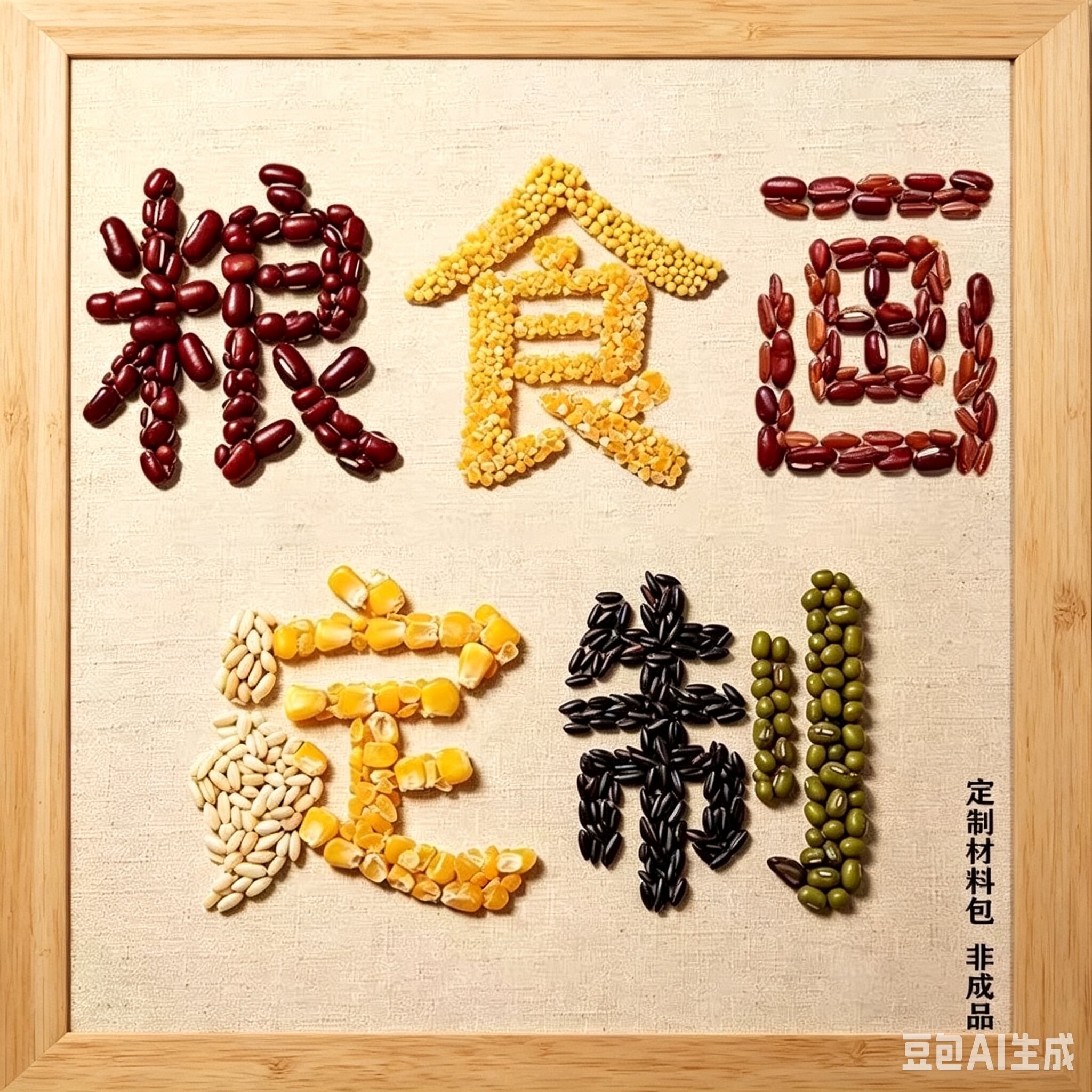 国庆五谷杂粮地图粘贴画底稿图片