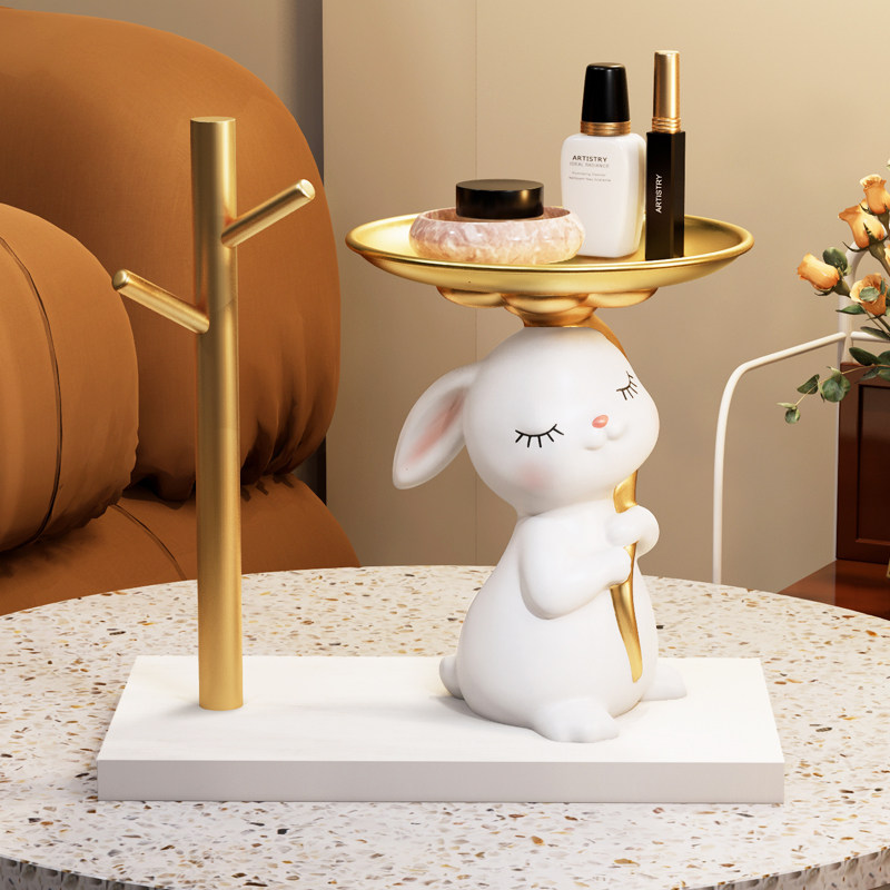 莱弗家创意兔子玄关钥匙收纳摆件客厅入户进门托盘装饰品乔迁礼物,家居饰品,装饰摆件,淘宝优惠券,粉丝福利购,淘宝优惠卷