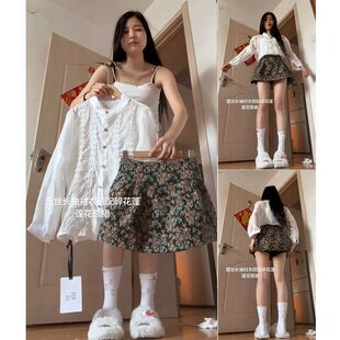 快手网红同款南洋千金镂空衬衫套装女韩版显瘦夏季新款短裙两件套