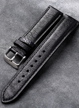 手工真鸵鸟皮表带18 19 20 21 22MM适配GS冠狮劳力士日志海鸥真皮