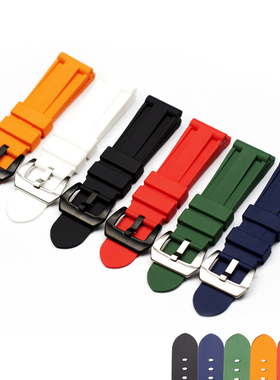 适配非原装表带适配PAM441/111胖大海0359/312男士橡胶表带配件