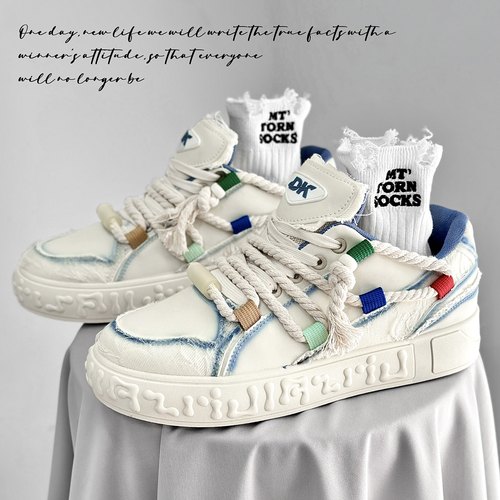 防滑面包鞋青春潮流板鞋粗绳设计