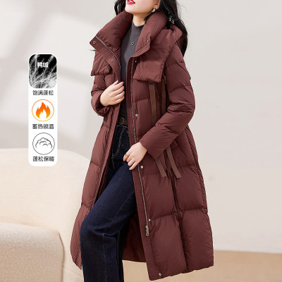高级感气质长款羽绒服女冬经典美学爆款过膝洋气时尚加厚保暖外套