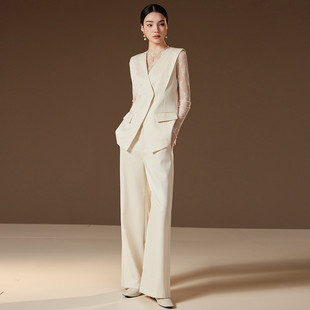 【知性优雅马甲三件套】2026春季时尚高级一粒扣修身显瘦套装