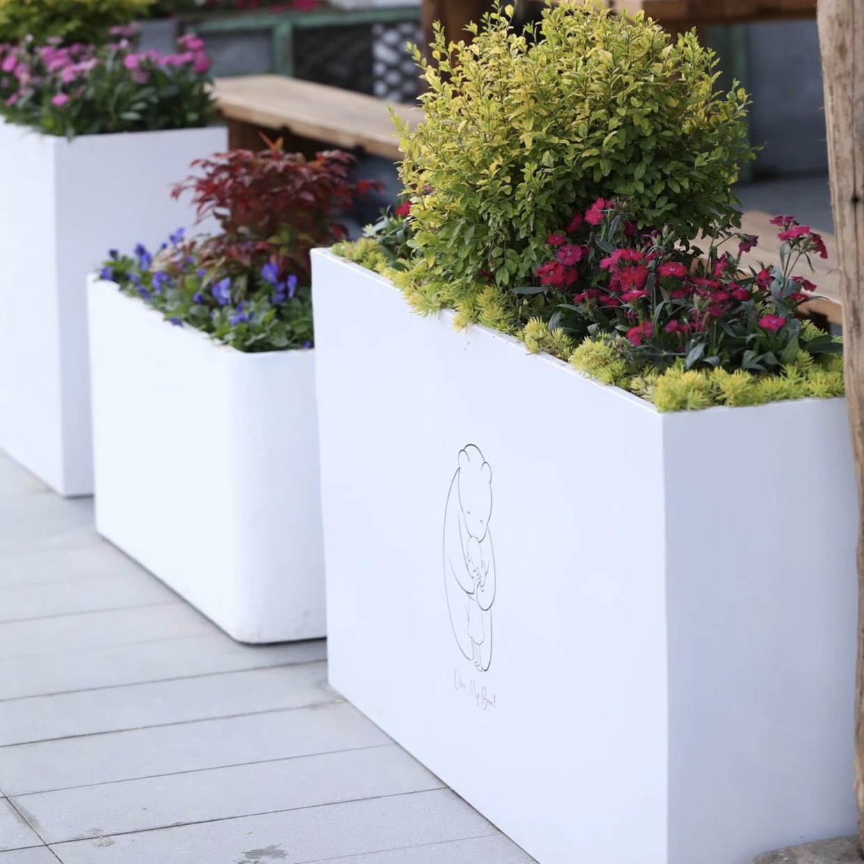 户外庭院花园花箱组合阳台花坛室外花槽花池花池组合定制