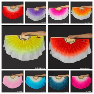 8寸双面真丝扇 花鼓灯中国舞蹈家协会考级专用扇云南花灯扇子手帕