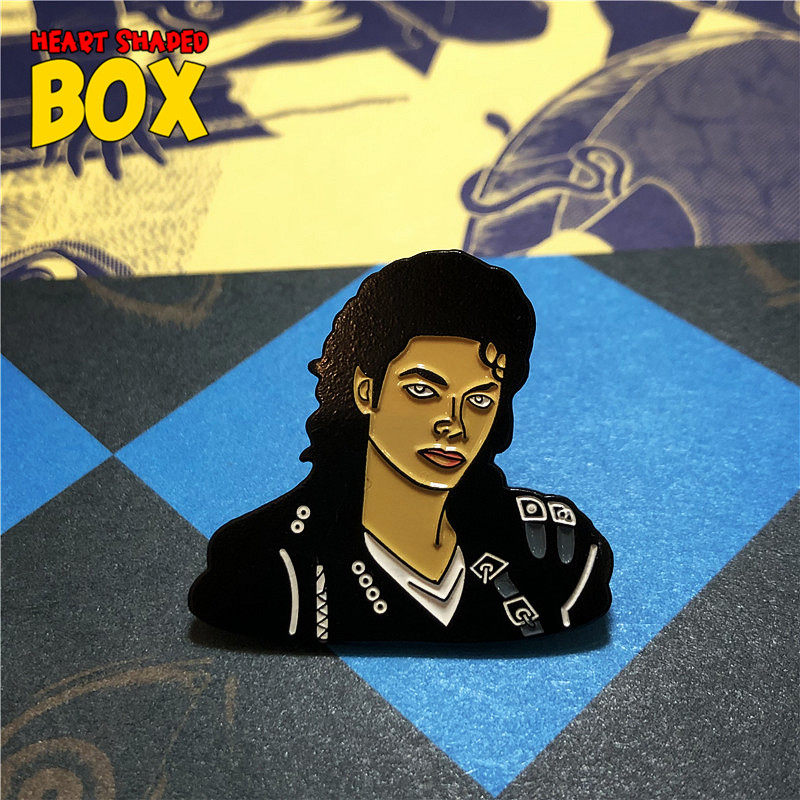 迈克杰克逊mj卡通胸针徽章