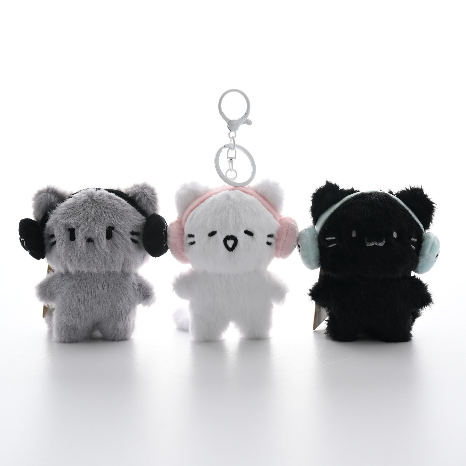 可爱耳机小猫毛绒玩具公仔布娃娃玩偶钥匙扣书包包挂饰礼物,玩具/童车/益智/积木/模型,毛绒/玩偶/公仔/布艺类玩具,淘宝优惠券,粉丝福利购,淘宝优惠卷