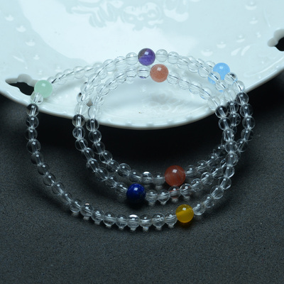 天然白水晶手串多圈手链手串项链