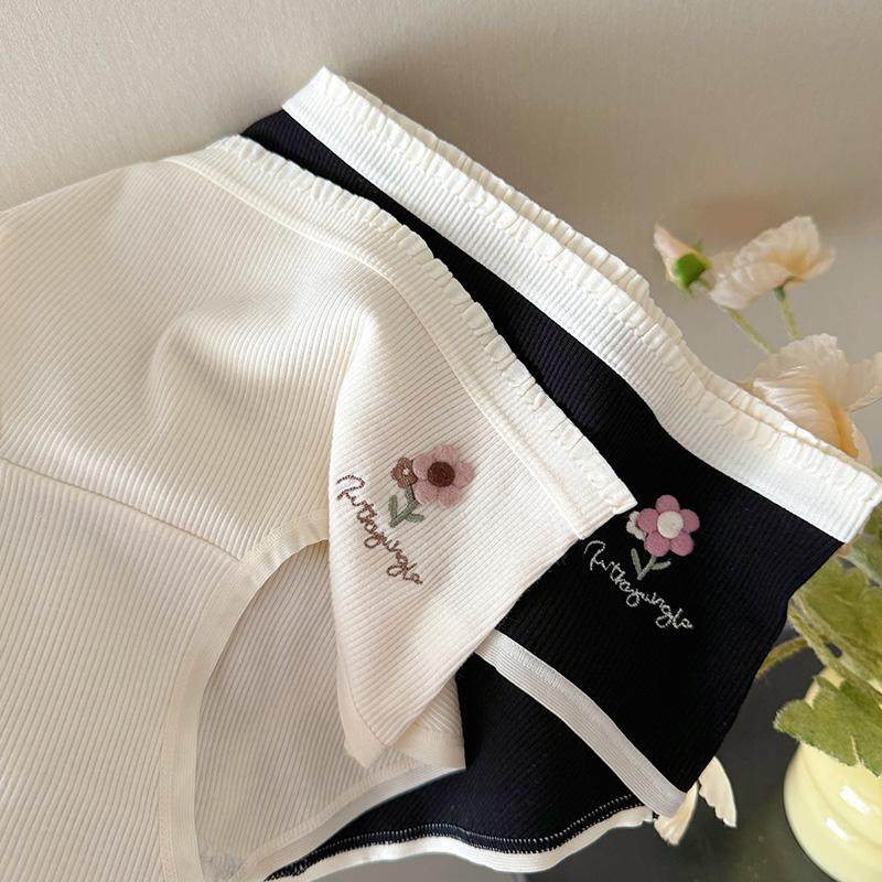 刺绣小香风~A类螺纹纯棉内裤女生抗菌中腰包臀韩系学生三角短裤,女士内衣/男士内衣/家居服,女三角裤,淘宝优惠券,粉丝福利购,淘宝优惠卷