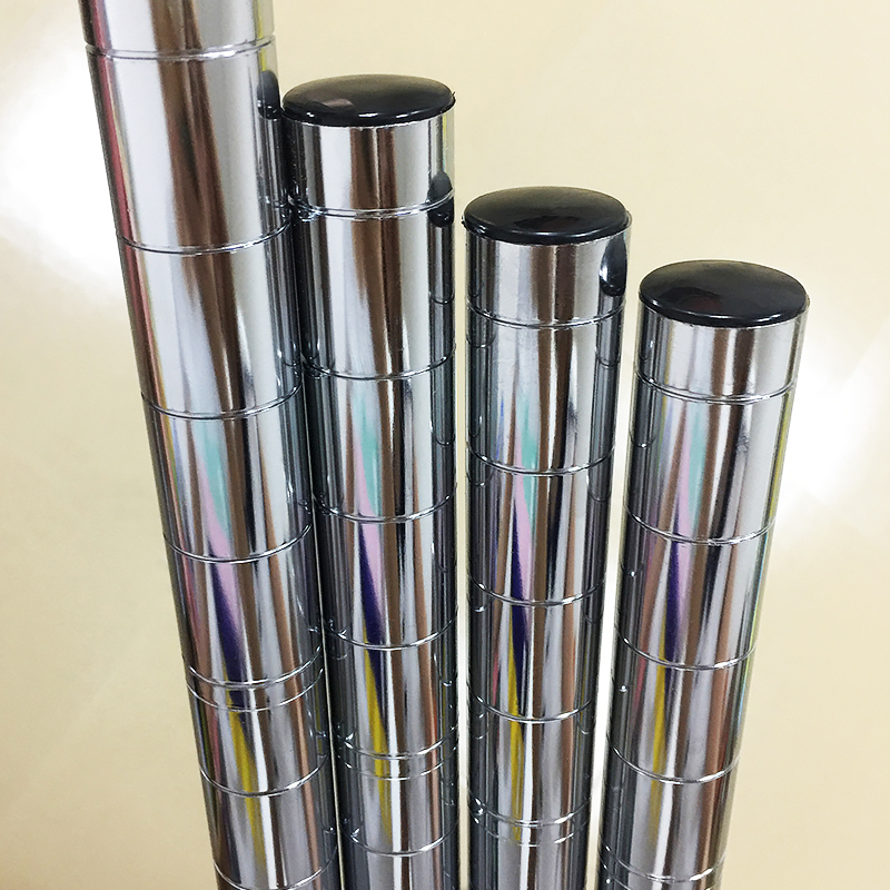 线网货架立柱25.4加粗大管DIY拆装置物架配件竹节管镀铬加厚1.2mm