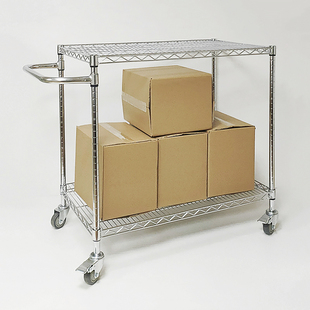 多层手推车不锈钢色移动搬运车置物架小推车周转工具车拉货分拣车