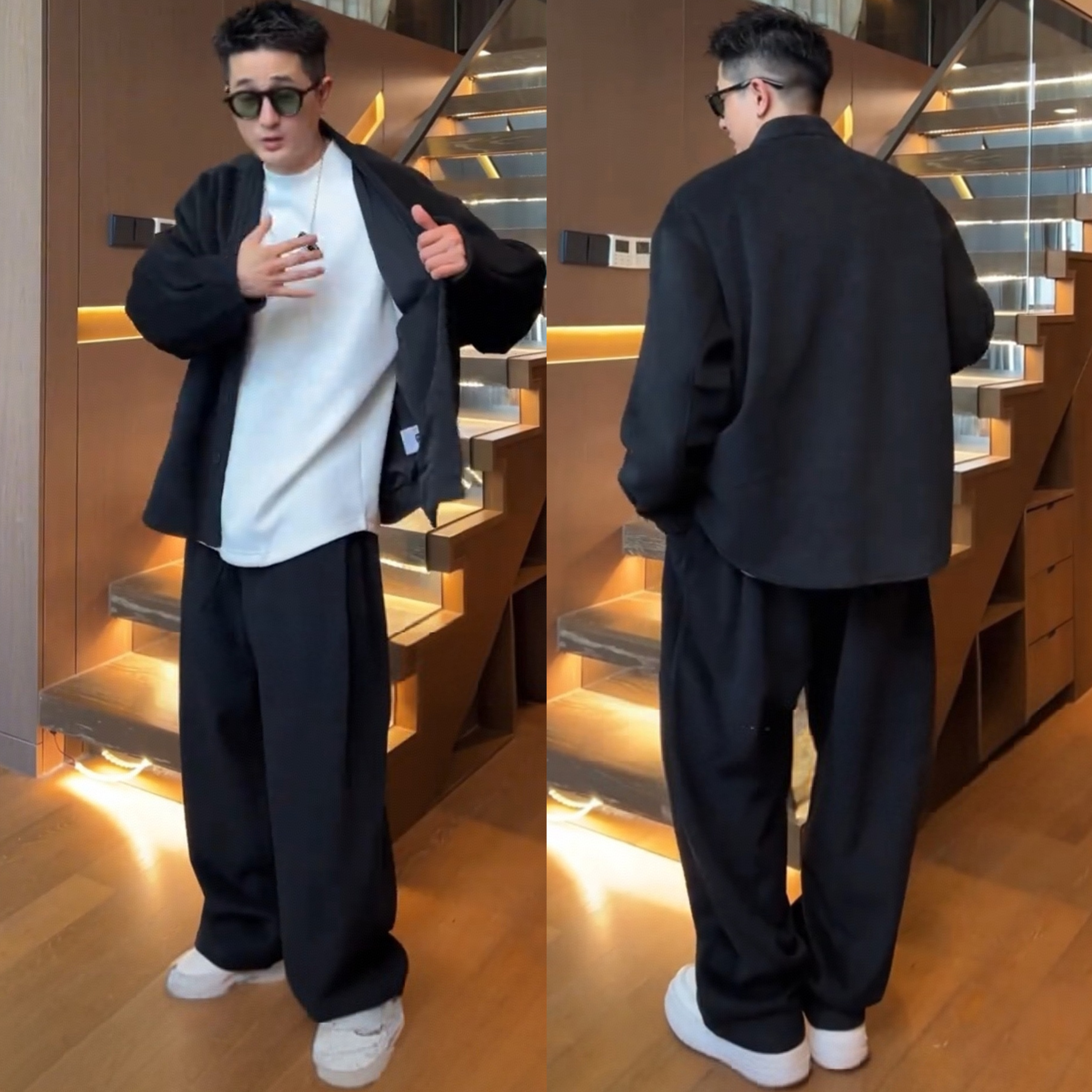 松弛风简约廊形休闲运动两件套