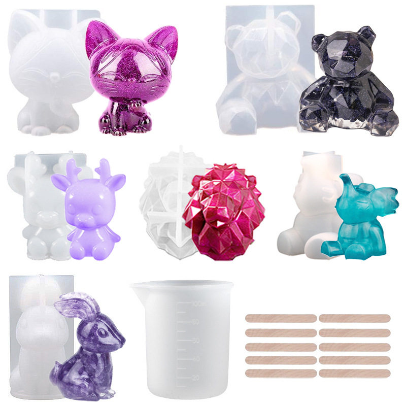 卡通3D立体动物硅胶模具立体动物