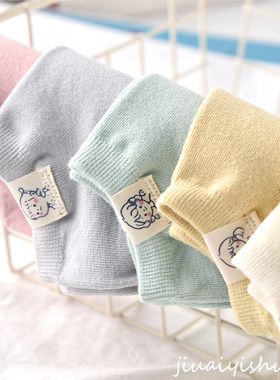 10双纯棉袜子女短筒船袜春秋日系可爱布标白色夏季薄款低帮ins潮