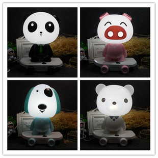 可爱KT猫台灯 卡通卧室插电小夜灯 精灵兔小猪青蛙儿童礼品台灯