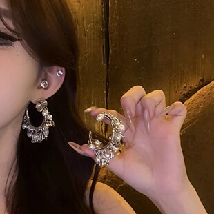 旧梦巴黎~复古法式个性时尚包包珍珠气质耳环小众设计感耳饰