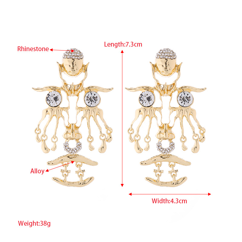 复古中古气质感恶魔之眼银针耳环合金镶钻夸张创意耳饰品