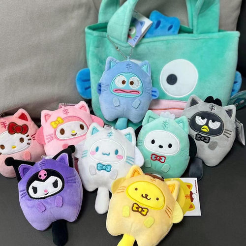 库洛米招财猫毛绒公仔挂件