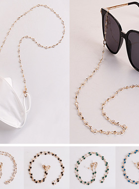 口罩链挂绳复古水钻眼镜链小众