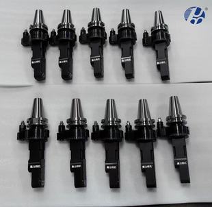 CNC侧铣头HSK63A100ABT40数控刀柄角度头双输出万向迷你型横铣头