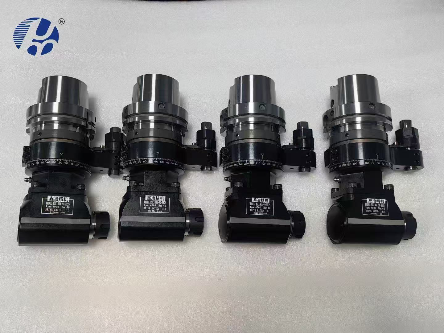 HSKA100侧铣头加工中心90度角度头迷你铣头HSK63A万向横向双输出