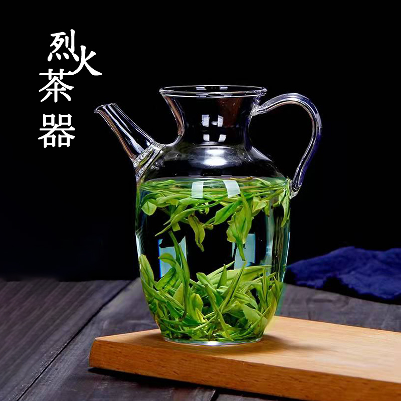 仿宋茶壶简约绿茶泡茶器执壶耐热煮茶具透明中式玻璃公道杯高硼硅