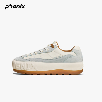 phenix户外复古真皮厚底嘭嘭板鞋