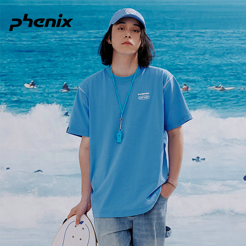 phenix X Carver菲尼克斯联名款夏季短袖休闲运动撞色纯棉宽松T恤,运动服/休闲服装,运动T恤,淘宝优惠券,粉丝福利购,淘宝优惠卷