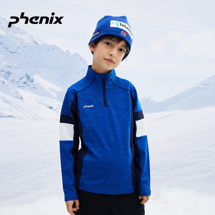phenix菲尼克斯SKI竞技系列男女童大童长袖T恤吸湿速干中高领上衣
