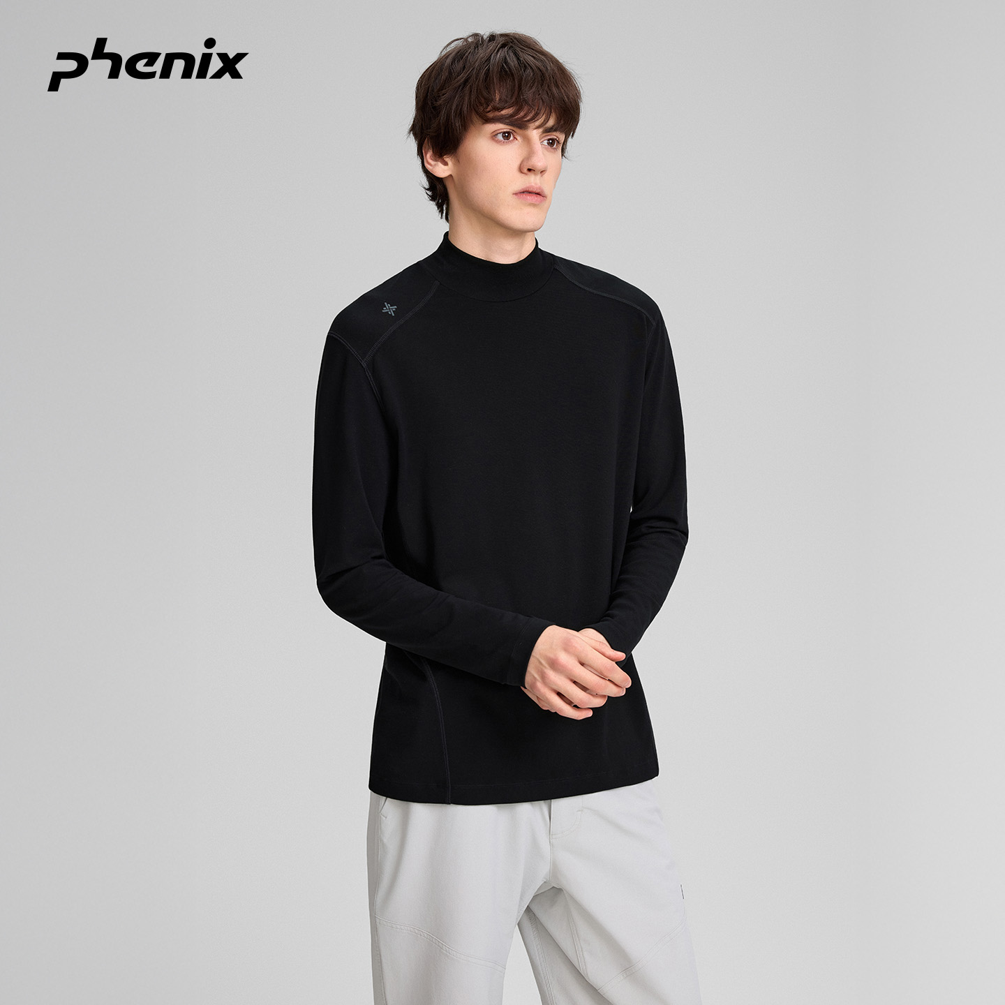phenix天丝羊毛长袖T恤半高领男